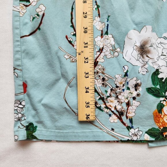 Retro Sheath Dress Pencil Green Floral Nature Bohemian Cottagecore Fairycore L - Picture 16 of 16